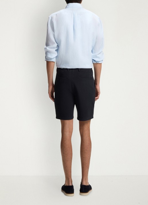 BOSS Korte chino in katoenblend - achterkant donkerblauw