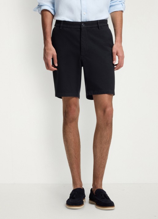 BOSS Korte chino in katoenblend
