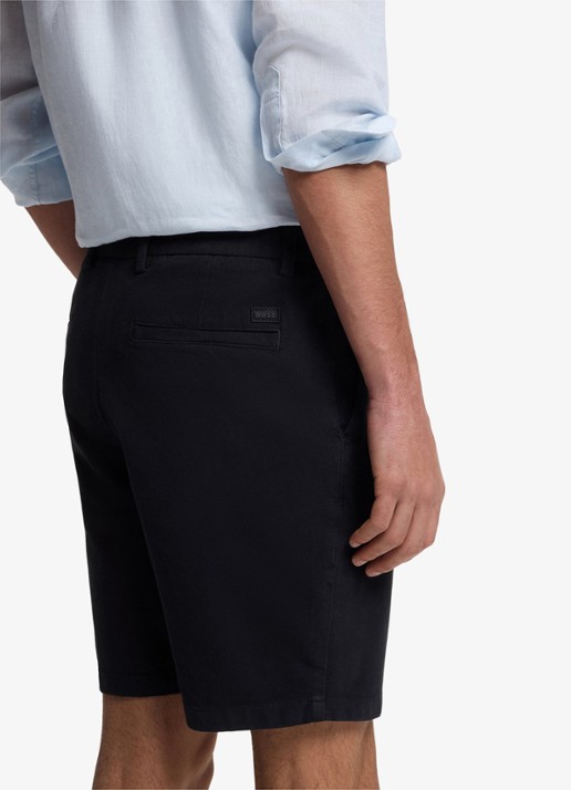 BOSS Korte chino in katoenblend - detail 3 donkerblauw