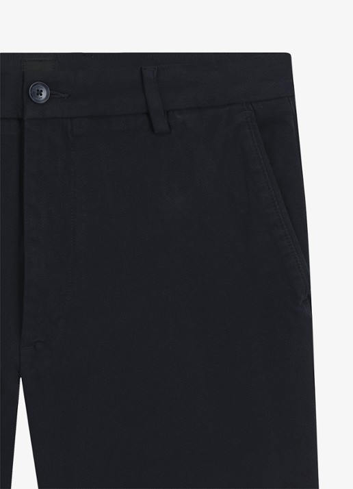 BOSS Korte chino in katoenblend - detail 2 donkerblauw