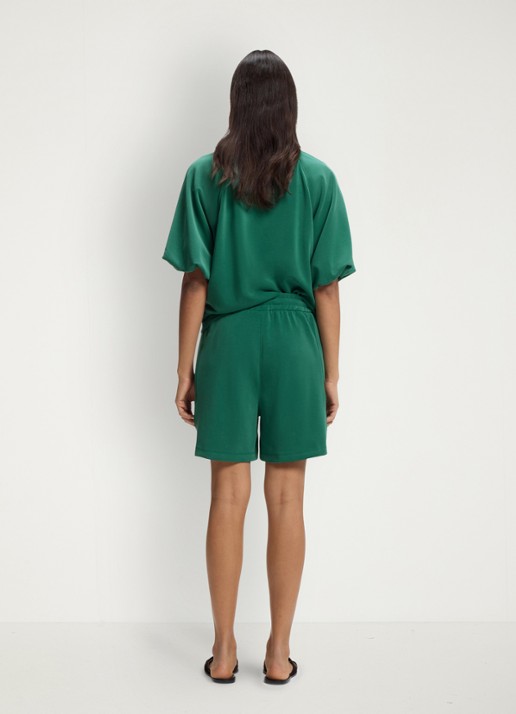 BOSS Korte joggingbroek met logoborduring - achterkant 3 dark green-302 / groen