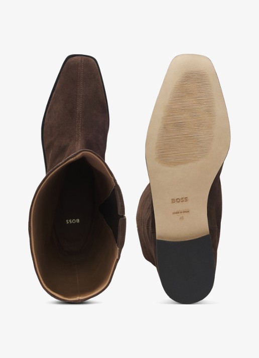 BOSS Laars van leer - detail 2 dark brown-207 / bruin