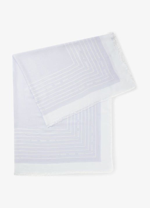 BOSS Laik sjaal in zijdeblend met logoprint 120 x 120 cm