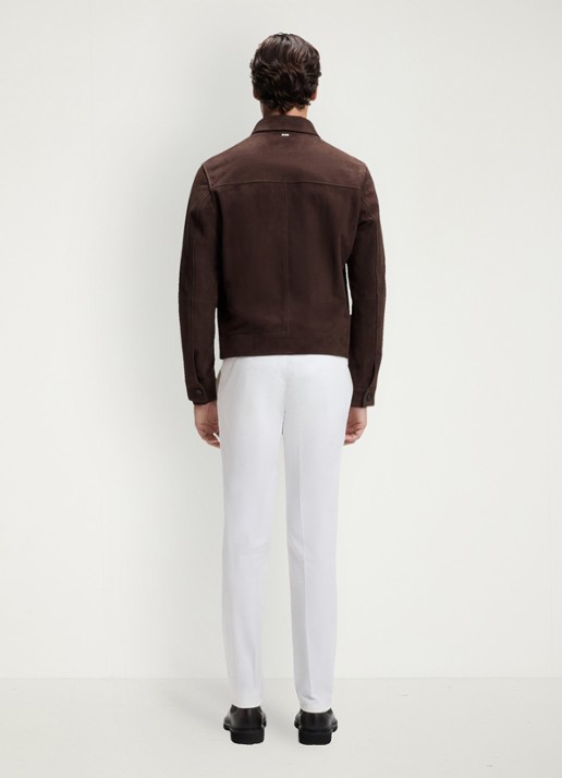 BOSS Lerenjack van geitenleer - achterkant 4 dark brown-209 / bruin