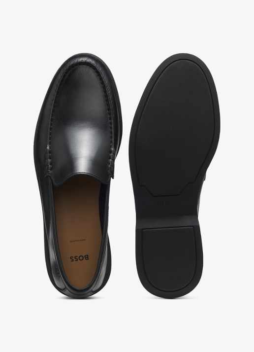 BOSS Loafer van leer - detail 3 zwart
