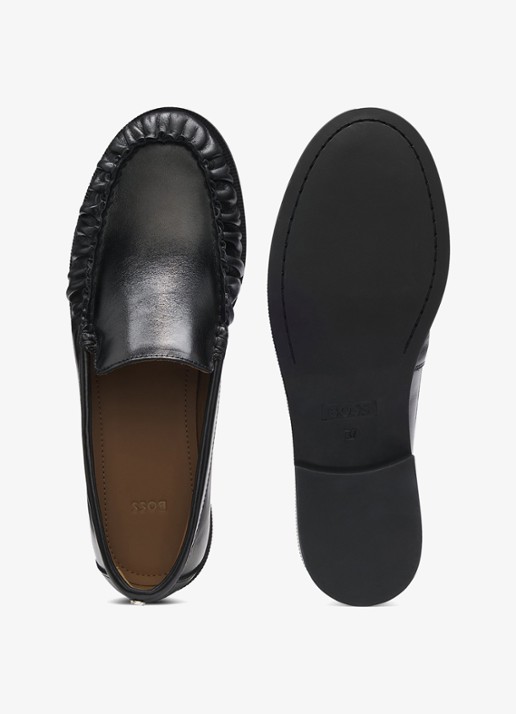 BOSS Loafer van leer - achterkant 6 zwart