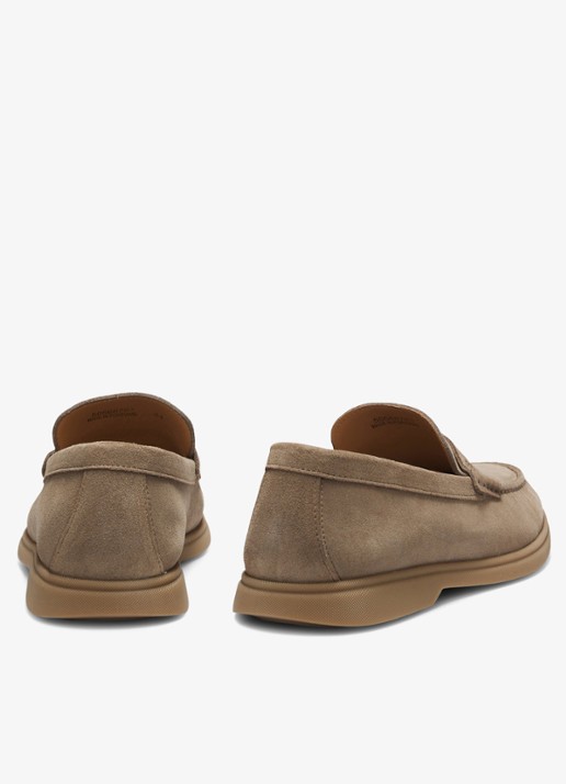 BOSS Loafer van suède - achterkant 3 donkerbeige