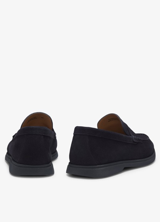 BOSS Loafer van suède - achterkant 3 donkerblauw