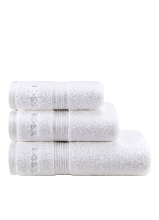 BOSS LOFT badhanddoek - 700 gr/m2 - 50 x 100 cm - detail wit