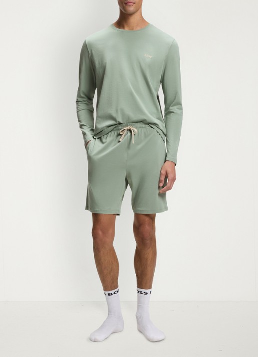 BOSS Longsleeve met logo - voorkant 2 lichtgroen