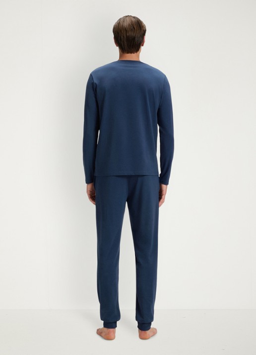 BOSS Longsleeve met logo - achterkant 5 blauw