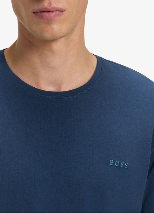 BOSS Longsleeve met logo - detail 4 blauw