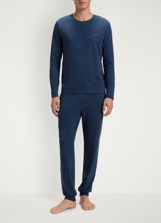 BOSS Longsleeve met logo - voorkant 2 blauw