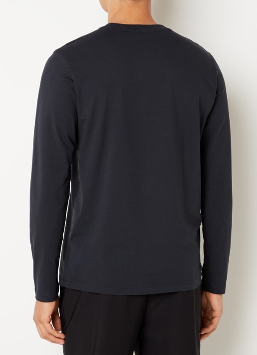 BOSS Longsleeve met logo - achterkant 2 donkerblauw