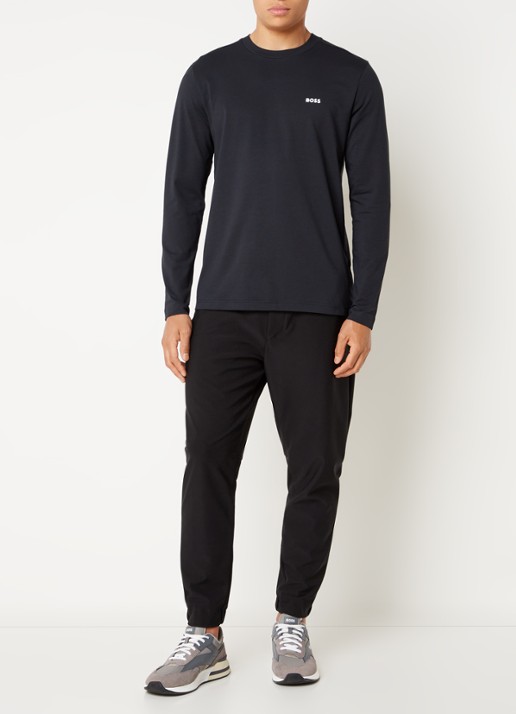 BOSS Longsleeve met logo - voorkant 4 donkerblauw
