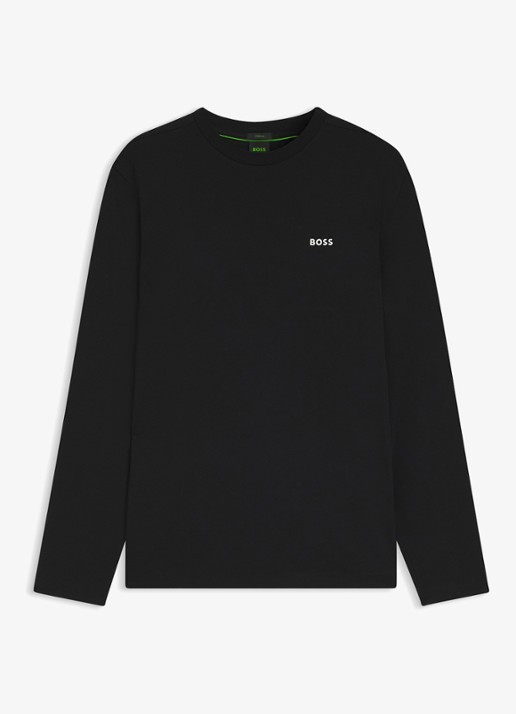 BOSS Longsleeve met logo - voorkant 4 zwart