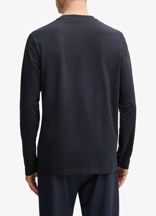 BOSS Longsleeve met logo - achterkant royalblauw
