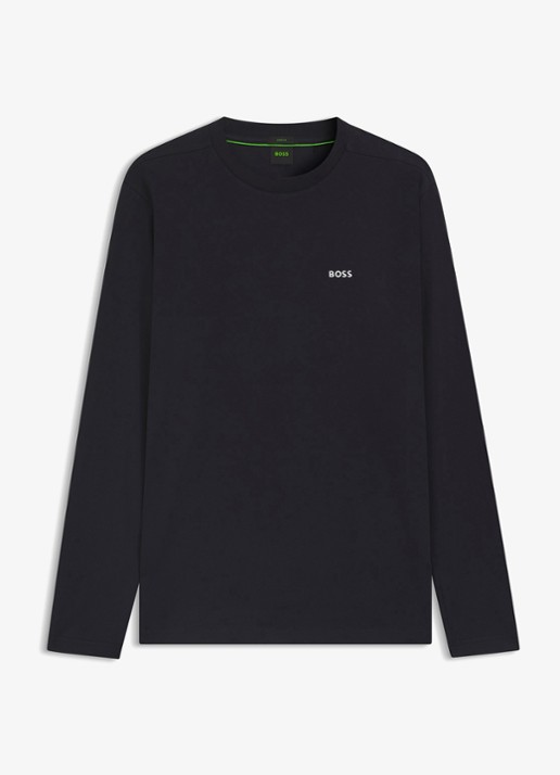 BOSS Longsleeve met logo - voorkant 2 royalblauw