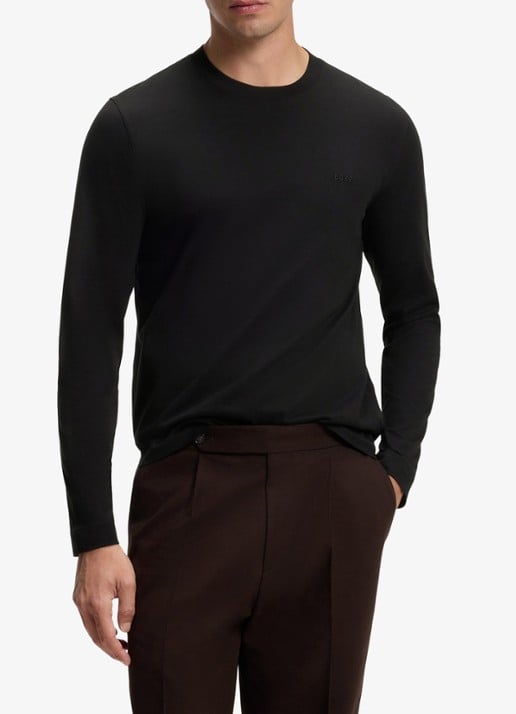 BOSS Longsleeve met logoborduring