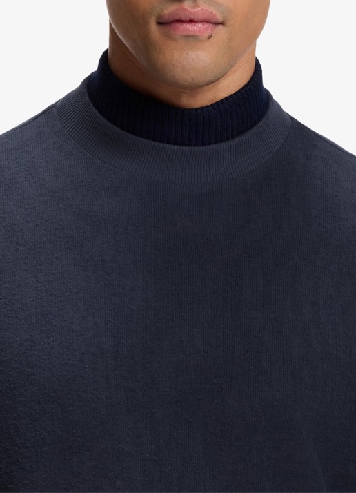 BOSS Longsleeve met stretch - detail 2 donkerblauw