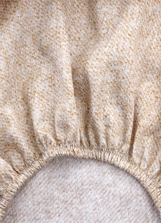 BOSS Loomis hoeslaken 120TC, hoekhoogte 35 cm - achterkant beige