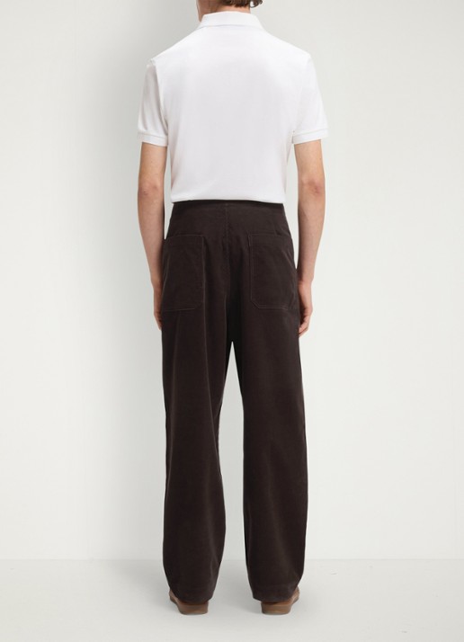 BOSS Loose fit broek van corduroy met opgestikte zakken - achterkant 6 medium brown-210 / bruin