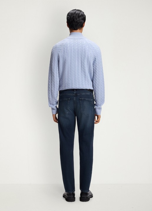 BOSS Loose fit jeans met donkere wassing - achterkant donkerblauw