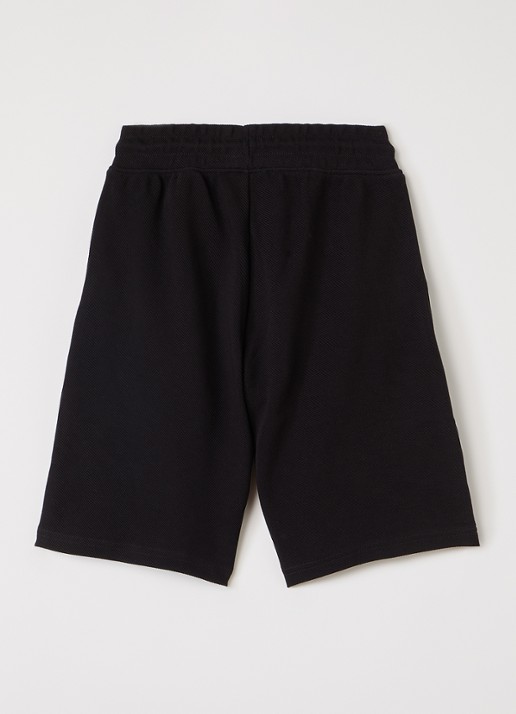 BOSS Loose fit korte broek met logo - voorkant 2 zwart