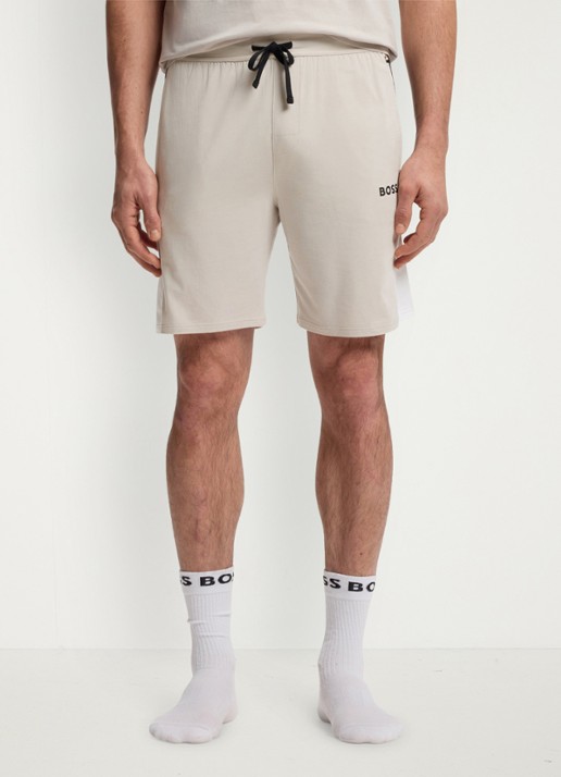 BOSS Loose fit korte joggingsbroek met logo en trekkoord