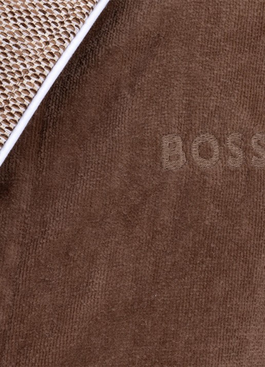 BOSS Lord badjas met logoborduring - detail bruin
