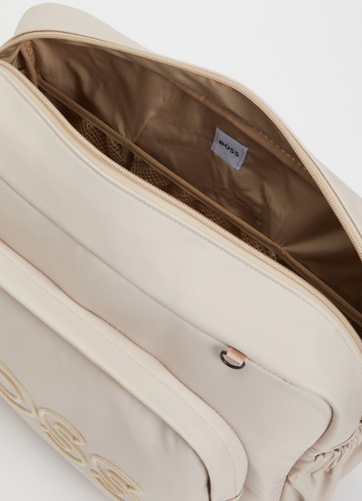 BOSS Luiertas met logoborduring en tasbedel  - detail 2 beige