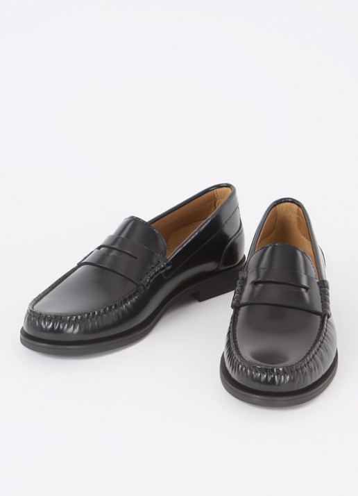 BOSS Lycia loafer van leer - detail zwart