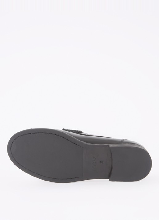 BOSS Lycia loafer van leer - detail 3 zwart