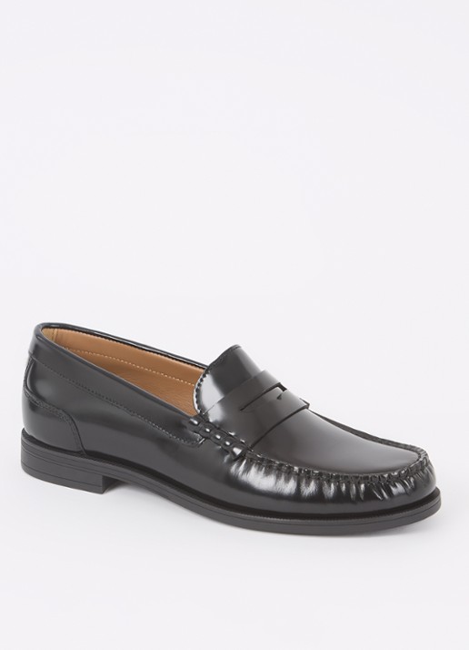 BOSS Lycia loafer van leer - voorkant 5 zwart