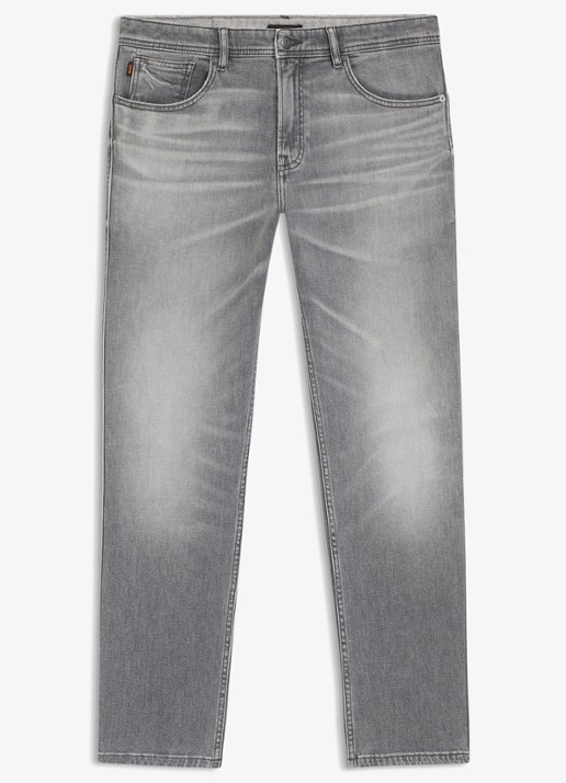 BOSS Maine straight fit jeans met gekleurde wassing - voorkant 4 grijs