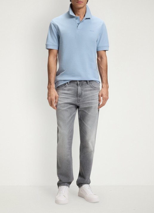 BOSS Maine straight fit jeans met gekleurde wassing - voorkant 5 grijs