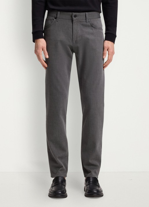 BOSS Maine straight fit pantalon met steekzakken  - detail donkergrijs