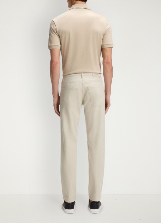 BOSS Maine straight fit pantalon met steekzakken  - achterkant beige