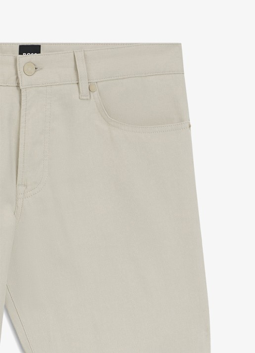 BOSS Maine straight fit pantalon met steekzakken  - detail 6 beige
