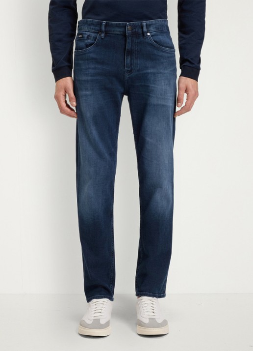 BOSS Maine straight leg jeans met donkere wassing