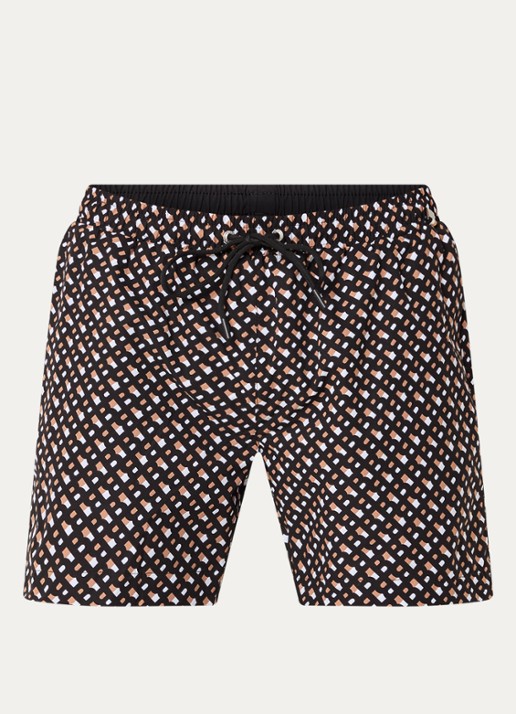 BOSS Manu zwemshorts met logoprint - voorkant 3 zwart
