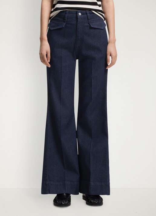 BOSS Mid waist flared jeans met stretch