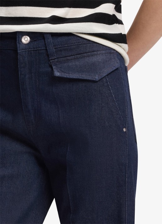 BOSS Mid waist flared jeans met stretch - detail 5 indigo