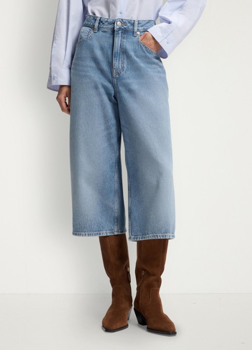 BOSS Mid waist loose fit korte broek van denim - detail 3 jeans