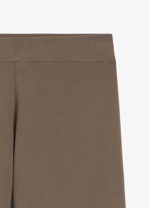BOSS Mid waist wide fit joggingbroek met rib structuur
