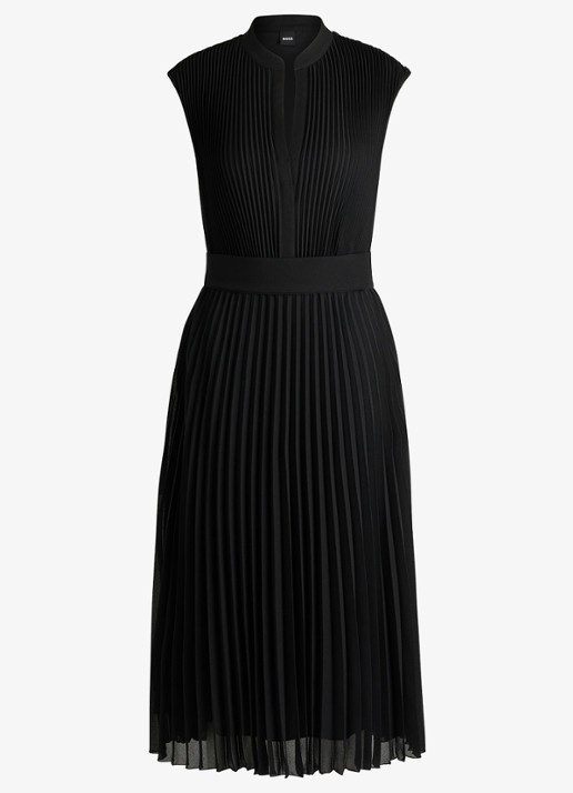 BOSS Midi jurk met plissé