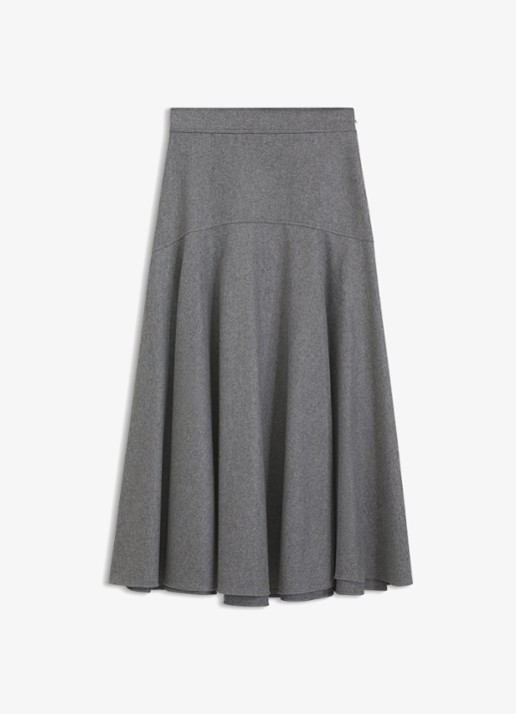 BOSS Midi rok met plooien - voorkant grijs