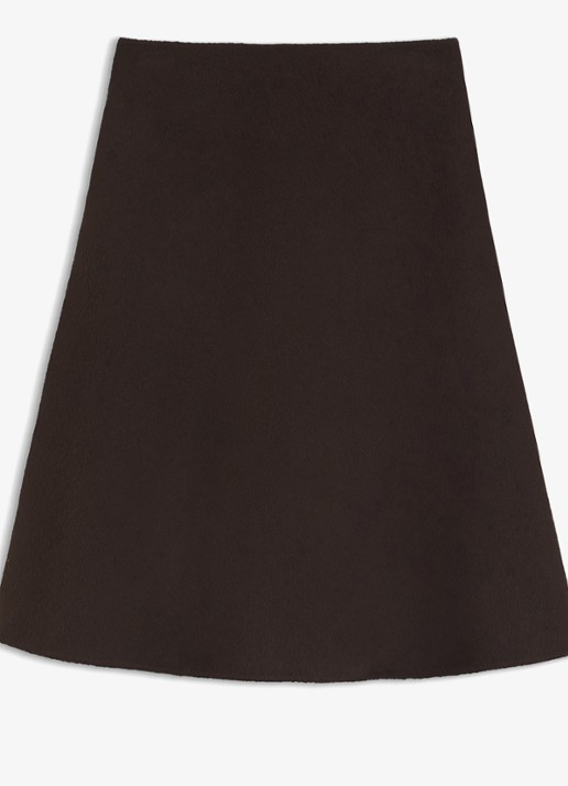 BOSS Midi rok - voorkant donkerbruin