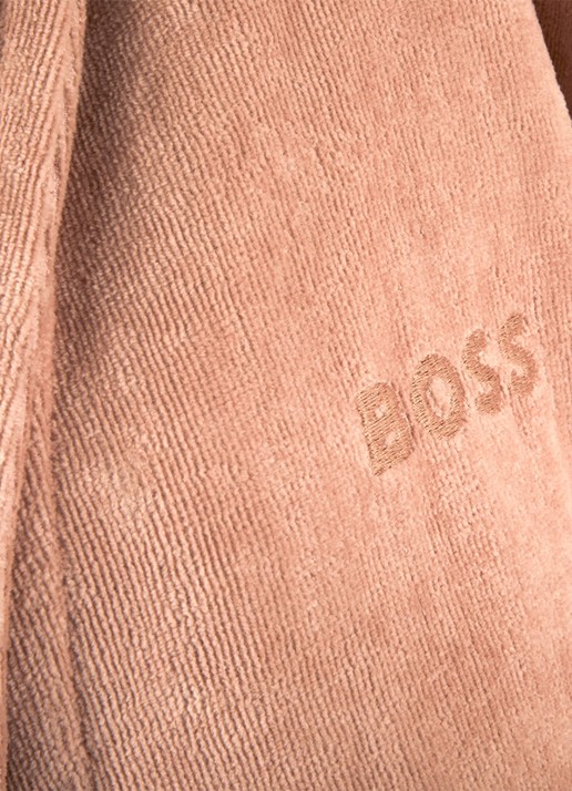 BOSS Midnight badjas met borduring - voorkant 3 oudroze