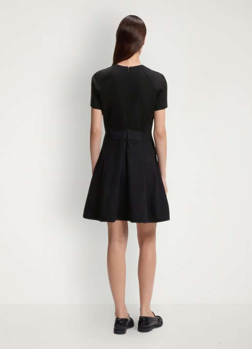 BOSS Mini jurk met ronde hals - achterkant zwart